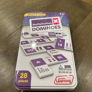 Multiplication Dominoes, 28 Pieces, Ages 7-9, Math Skills, Grade 2-3